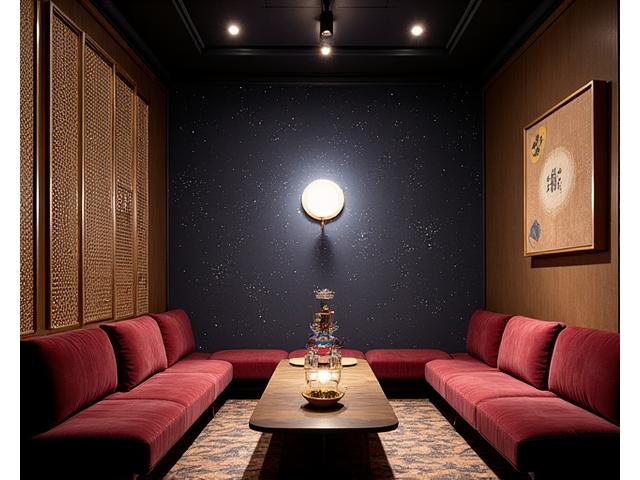 宇宙をテーマにした個室の内装